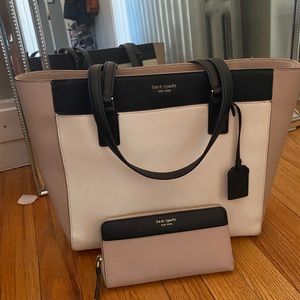 Kate spade large tote and matching wallet